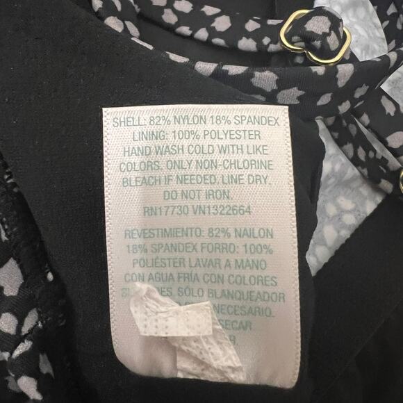 Kona Sol Women's Black Print High Neck Tankini Swim Top - Size Large - NWT - Picture 4 of 7